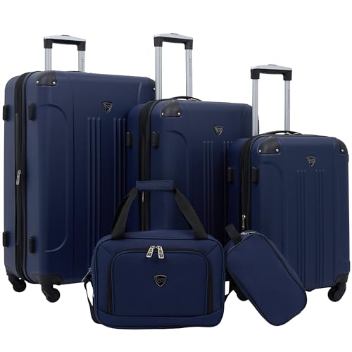 Travelers Club Chicago Hardside Expandable Spinner Luggages, Navy Blue, 5 Piece Set, TCL-77995-410 - color: Navy Blue, size: 5-Piece Set