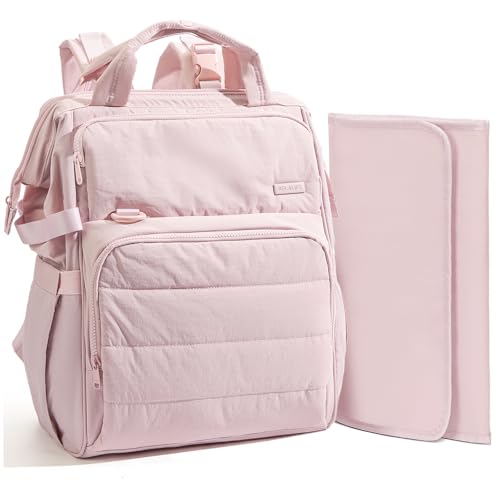 BELALIFE Backpack Diaper Bag with Changing Pad, Baby Care Organizer - color: Pink