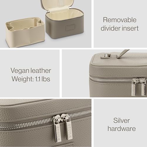 ETOILE - Mini Vanity Case Pebble - Stylish Travel Makeup Bag Organizer With Removable Dividers - color: Pebble