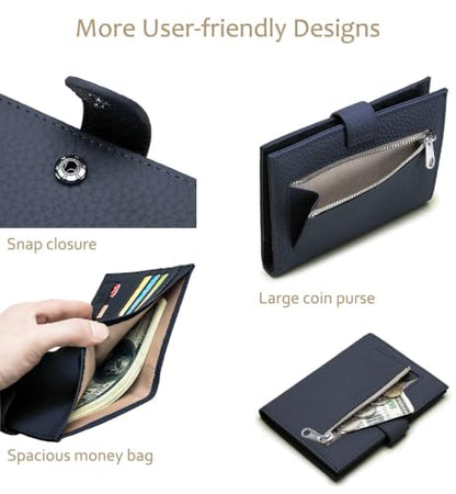 RFID Blocking Leather Passport Holders for Travel Women & Men - color: Sapphire Blue