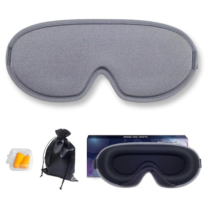 Eye Mask for Sleeping Light Blocking,Side Sleeper Women Men, 3D Contoured Cup Sleeping Mask, Soft Breathable Sleep Eye Mask with Adjustable Elastic Strap for Flight Nap，Grey-3D - color: Grey