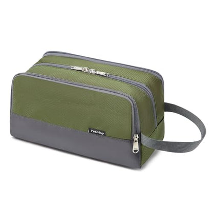 Yeiotsy Toiletry Bag - Travel Dopp Kit with Mesh Pockets, Compact Organizer for Gym, Camping, Hiking (Army Green) - color: Army Green
