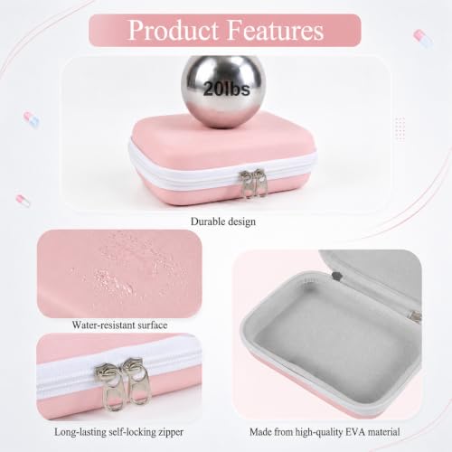 Waterproof Pill Pouch Organizer Pale Pink Travel Medicine Case