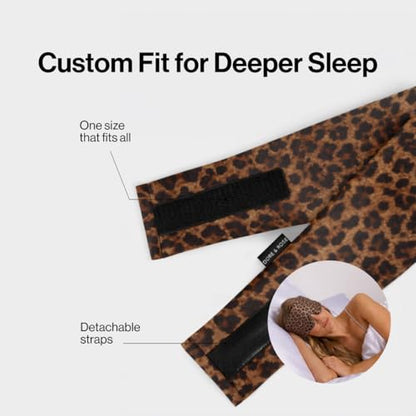 Dore & Rose Deep Sleep Mask, 100% Pure Silk Eye Mask for Sleeping - color: Leopard