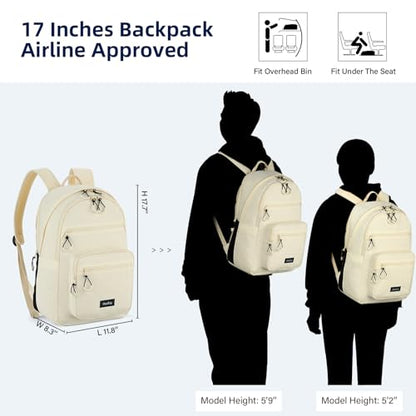 HanTrip 18 Inch Carry on Travel Backpack with Lots of Pockets, Offwhite - color: Offwhite, size: 18 Inch
