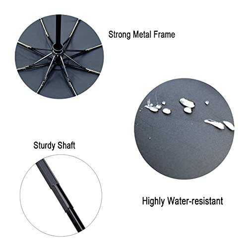 NPCQUN Travel Essentials Umbrella Windproof Compact Collapsible Light, Automatic, Strong and Portable, Wind Resistant Folding Small Umbrella for Rain - color: Lucite
