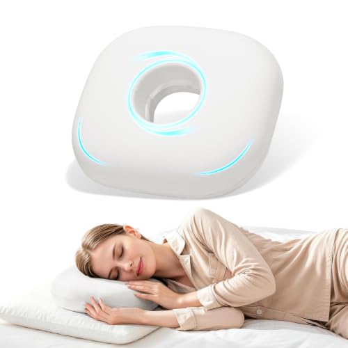 Memory Foam Ear Piercing Pillow with Hole for CNH & Pressure Sores - color: White