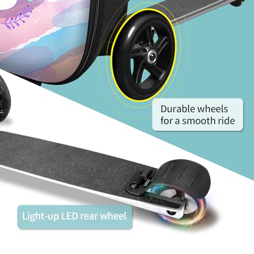 ALVOD Scooter Suitcase for Kids - Scooter Luggage for Kids Lightweight Suitcases with LED Light Wheels - style: Pink Style