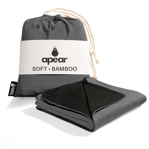 Apear 16-in-1 Soft Travel and Airplane Blanket with Bag Viscose from Bamboo - color: Charcoal/Black