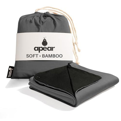 Apear 16-in-1 Soft Travel and Airplane Blanket with Bag Viscose from Bamboo - color: Charcoal/Black