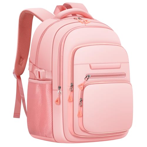 PRAGARI Cute Backpack for School Girls Aesthetic Backpack College Bookbag - color: Pink