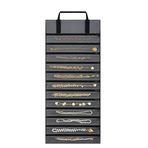 UnionPlus Velvet Jewelry Roll Organizer, 12 Grids, Black - color: Black, size: 12-Grids