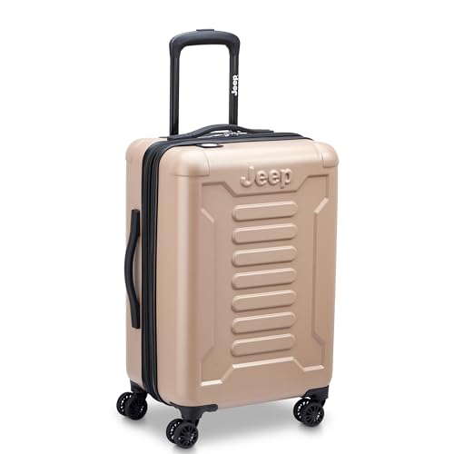 Jeep JH004C Hardside Expandable Luggage with Spinner Wheels, Beige, 2 Piece Set 20/28 Inch - color: Beige, size: 2 Piece Set 20/28 Inch