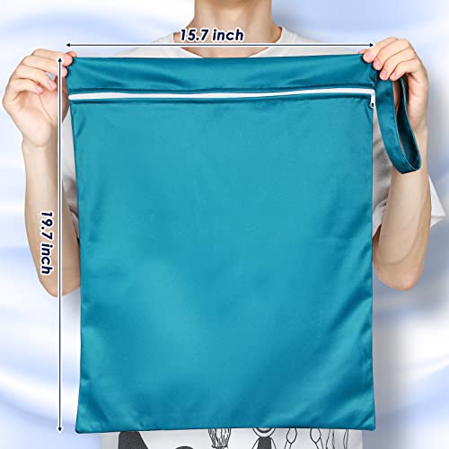 Shappy 2 Pack Wet Dry Bag Travel Laundry Waterproof,Solid Gray Blue | For Suitcase Gym Beach Swimsuit Storage, Zippered Closure with Handle, Separates Dirty Clothes, Portable College Dorm Design - style: Solid Green Pink
