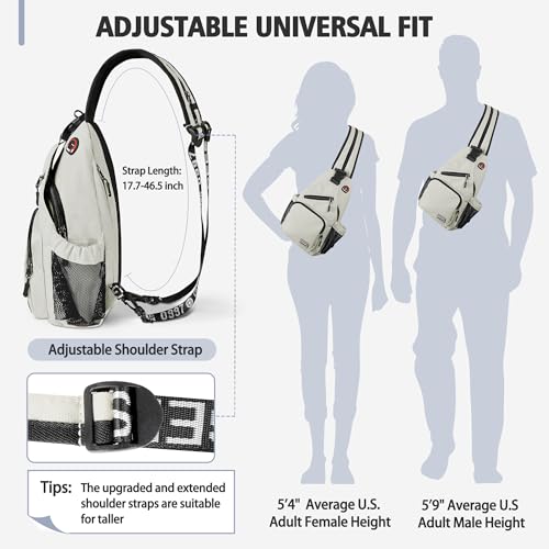 Geestock Convertible Sling Bag Crossbody Backpack for Women Men, Blue - color: Off-white, size: Large
