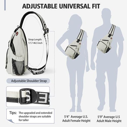 Geestock Convertible Sling Bag Crossbody Backpack for Women Men, Blue - color: Off-white, size: Large