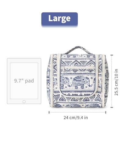 Narwey Large Hanging Travel Toiletry Bag for Women, Makeup Cosmetic Bag - color: B-Elephant, size: Large