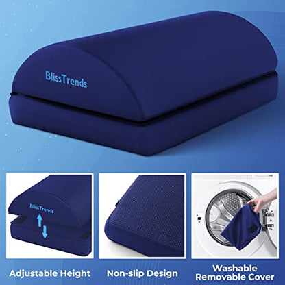 BlissTrends Foot Rest Under Desk, Foot Stool with 2 Adjustable Heights - color: Blue, size: X-Large