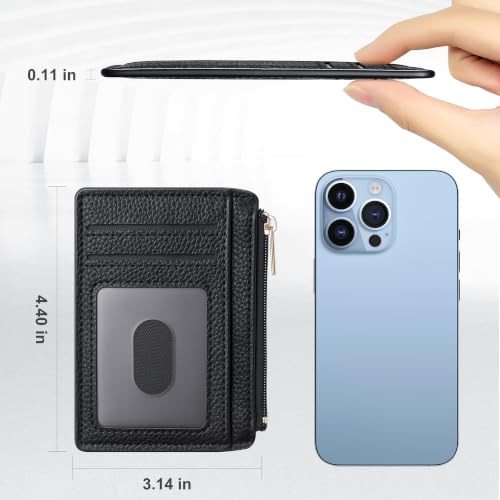 Tipmile Womens Credit Card Holder Wallet, Small Slim RFID Blocking Sleeve - color: Classic Black
