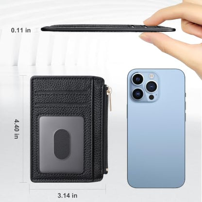 Tipmile Womens Credit Card Holder Wallet, Small Slim RFID Blocking Sleeve - color: Classic Black