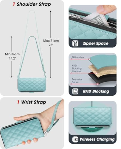 OCASE Crossbody Wallet Case for iPhone 18 Pro/17 Pro, Green Argyle - color: Green Argyle, size: iPhone 17 Pro/ iPhone 18 Pro