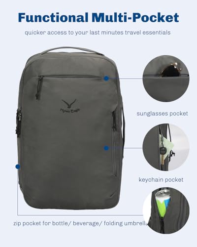 Hynes Eagle Travel Backpack TSA Personal Item Bag Flight Approved Dark Grey - color: Dark Grey