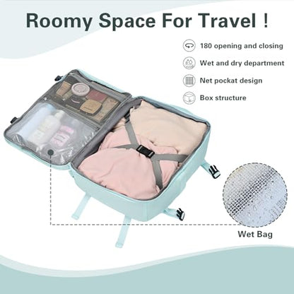 Travel Carry On Backpack for Women, TSA Approved 15.6" Laptop Daypack - color: Blue, size: Medium