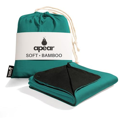 Apear 16-in-1 Soft Travel and Airplane Blanket with Bag Viscose from Bamboo - color: Teal/Black