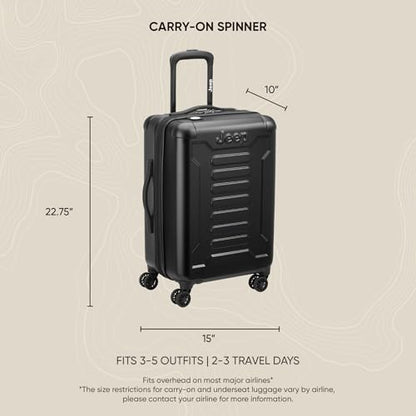 Jeep JH004C Hardside Expandable Luggage with Spinner Wheels, Beige, Carry-On 20 Inch - color: Beige, size: Carry-On 20 Inch