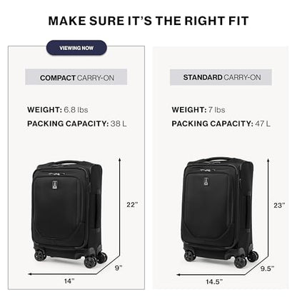 Travelpro Crew Classic Softside Carry-On Luggage, Grey, 20-Inch - color: Titanium Grey