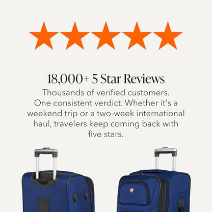 SwissGear Sion Carry-On Spinner Luggage, Softside Expandable, Lightweight Suitcase, Blue, 22.75-Inch - color: Blue, size: Carry-On