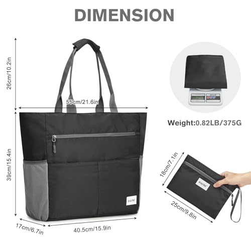 G4Free Beach Bag, Waterproof Sandproof Large Capacity Foldable for Women - color: Black, size: 50L