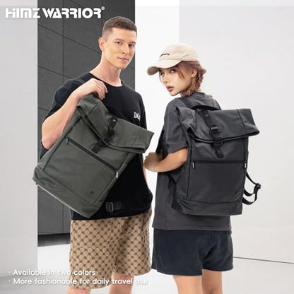 Laptop Backpack Rolltop Expandable, Black - color: Black