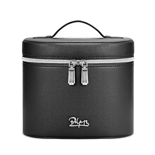 BOYATU Makeup Bag Vanity Case: Vegan Leather Cosmetic Bag for Women - color: 02 Black