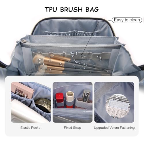 BOYATU Makeup Bag, Makeup Organizer, Toiletry Travel Bag for Women - Black - color: C-4-Black