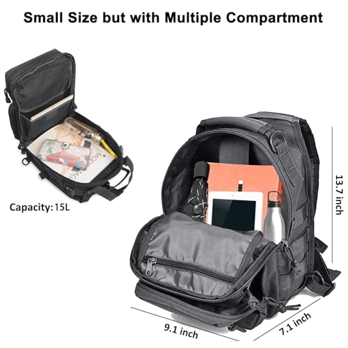Tactical Sling Bag, Sport Bag Military Rover Shoulder Backpack EDC Assault Range Bag, Chest Pack Handbag Waterproof - color: Black