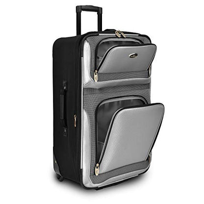 U.S. Traveler New Yorker Lightweight Expandable Rolling Luggage, Gray, 4-Piece Set - color: Gray, size: 4-Piece Set (15/21/25/29)