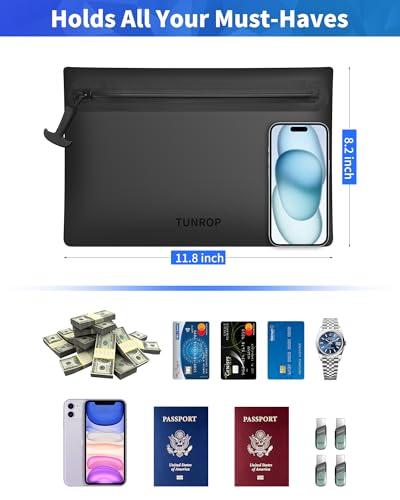Small Waterproof Document Bag: 11.8x8.2" Document Pouch - size: 11.8x8.2"