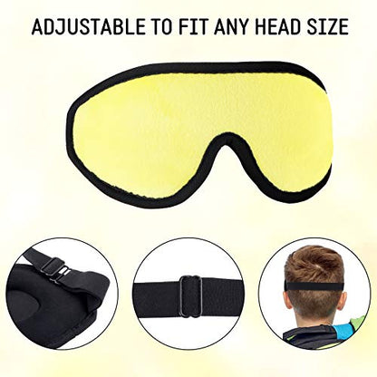 Geyoga 2 Pcs 3D Sleep Mask for Kid Foam Eye Mask,Pink and Yellow - color: Pink and Yellow