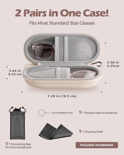 ProCase Hard Double Sunglasses Glasses Case for Men Women -Beige - color: Beige