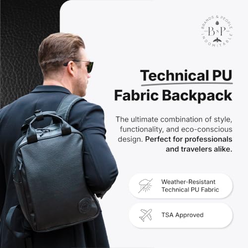Laptop Backpack with Padded Sleeve for Travel Technical Fabric PU 14L Navy - color: Navy