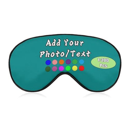 Personalized Eye Mask 1-200 Pcs Custom Eye Cover for Men&Women Customized Eyeshade with Adjustable Strap for Sleeping Travel Work Naps, Darkcyan - color: Darkcyan