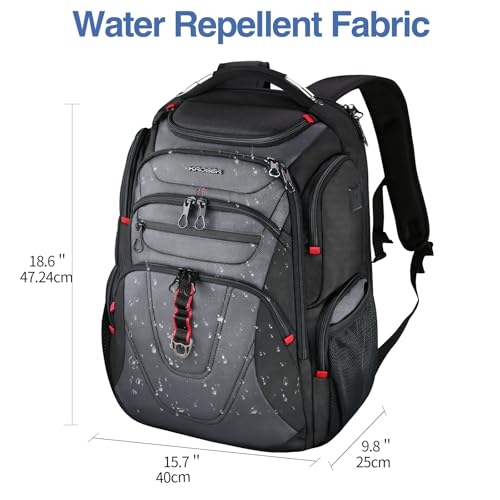KROSER Travel Laptop Backpack 17.3 Inch XL Computer Backpack for Men/Women - color: Black/Grey, size: 17.3 inch