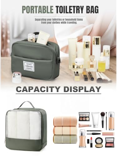 Weekender Bags for Women Travel Weekend Overnight Bag with Shoe Compartment - color: B -Green + Packing Cube
