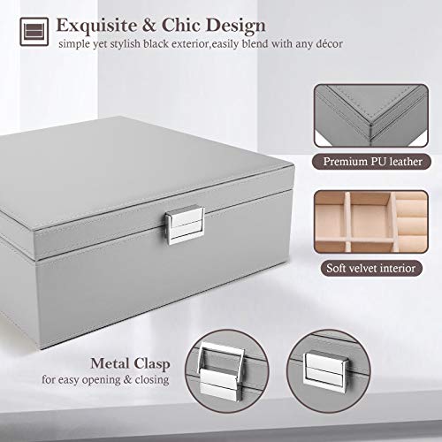 ProCase 2 Layers Jewelry Box for Women -Grey - color: Grey