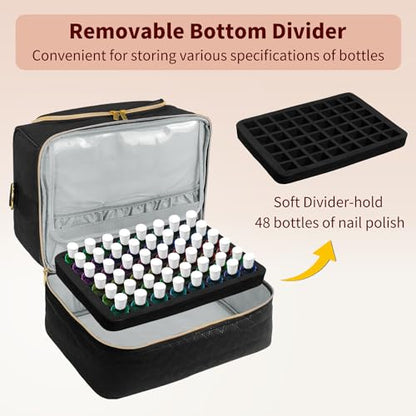 Boczif 2 Layer Nail Polish Organizer for 60 Bottles(15ml/0.5 fl.oz) - color: Black 60 Bottles