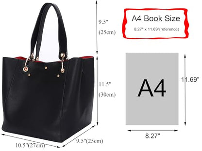 sqlp Large Work Tote Bag for Women Handbags Big Bucket Purses - color: Hot Pink