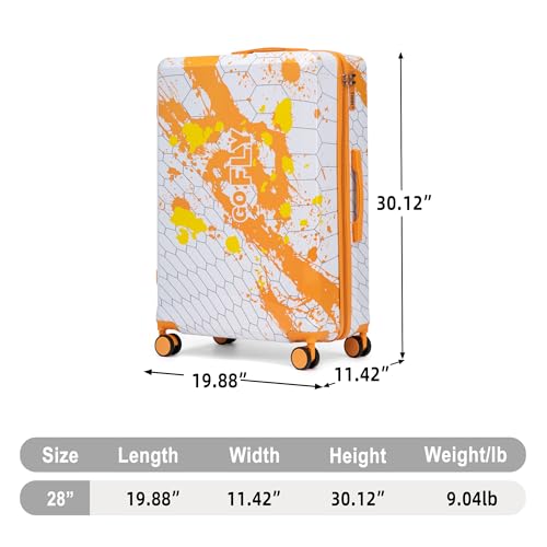 28 Inch Large PC Hard Shell Suitcase, Orange - color: Orange 28inch
