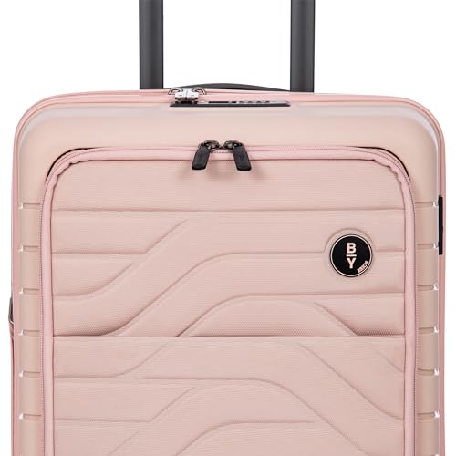 Bric's B|Y Ulisse Carry-On Luggage with Spinner Wheels – Airline Approved Hard Shell Suitcase, TSA Combination Lock & USB Port - Removeable Wash Bag Included - 21 Inch with Front Pocket, Pearl Pink - color: Pearl Pink, size: Carry-on with front pocket