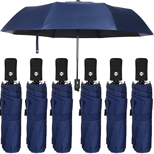 Jexine Windproof Travel Umbrella Compact Small - color: Navy Blue
